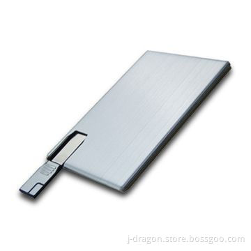 Aluminum Card USB Flash Disk with Both Sides True Color Printing, Suitable for Promotional Gifts